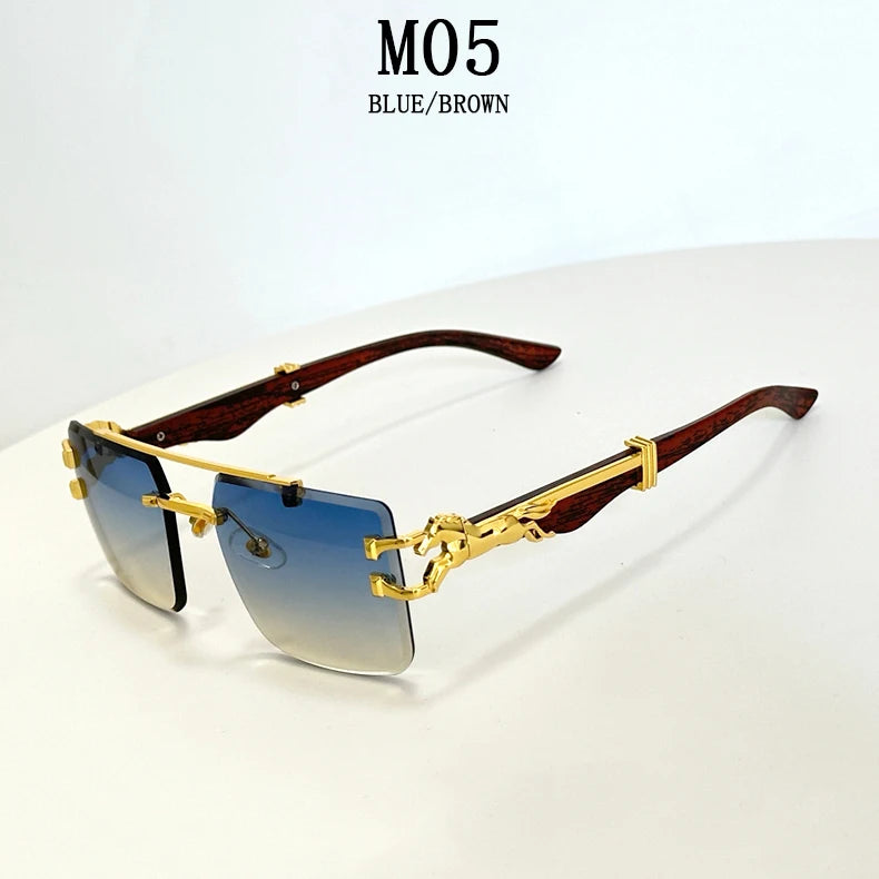 2023 Sunglasses Women Luxury Rimless Vintage Fashion Glasses Lunette Oversized Shades De Soleil Femme Gafas De Sol Mujer Lentes