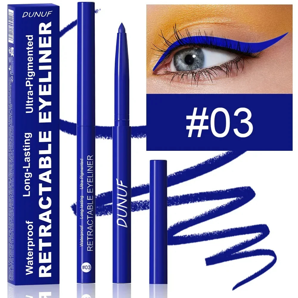 DUNUF Eyeliner Pencil Smooth Waterproof Eyeliner Gel Long-lasting Blue Black Brown Soft Easy Wearing Eyeliner Pen New