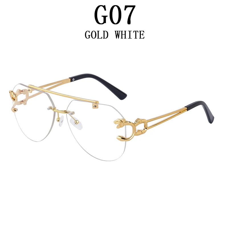 2023 Sunglasses Women Luxury Rimless Vintage Fashion Glasses Lunette Oversized Shades De Soleil Femme Gafas De Sol Mujer Lentes