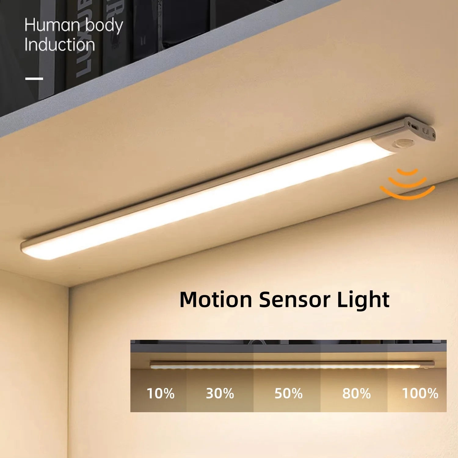 20/30/40CM USB Rechargeable Motion Sensor Light Wireless 3 Colors Dimming LED Closet Light Kitchen Led Cabinet Lamp For Xiaomi