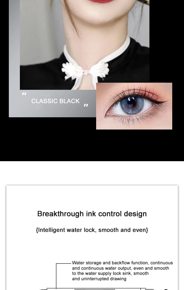 2 In1 Winged Stamp Liquid Eyeliner Pencil Water Proof Fast Dry Double-ended Black Seal Eye Liner Pen Make Up for Women Cosmetics