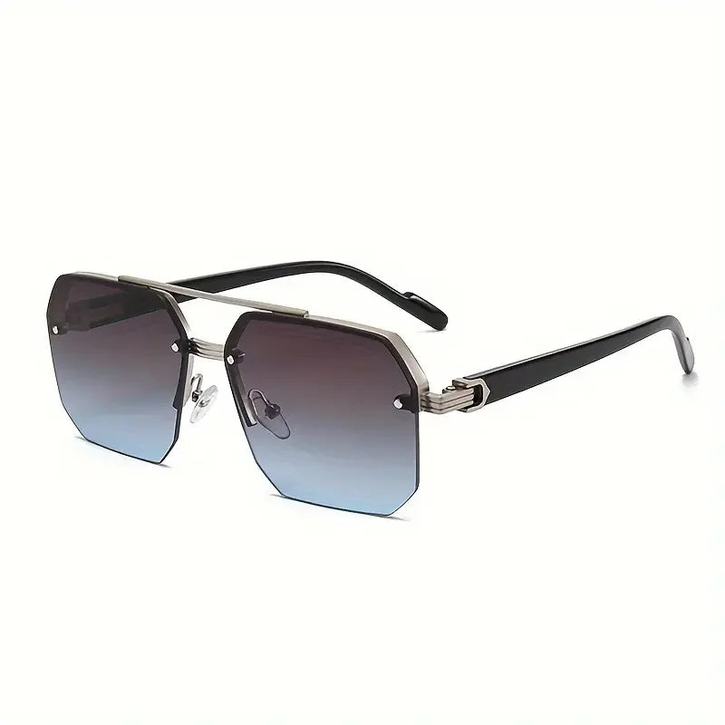 Classic Half-Frame Fashion Glasses for Men & Women - Vintage Style, Slimming Effect for Driving & Outdoor Adventures Gradient