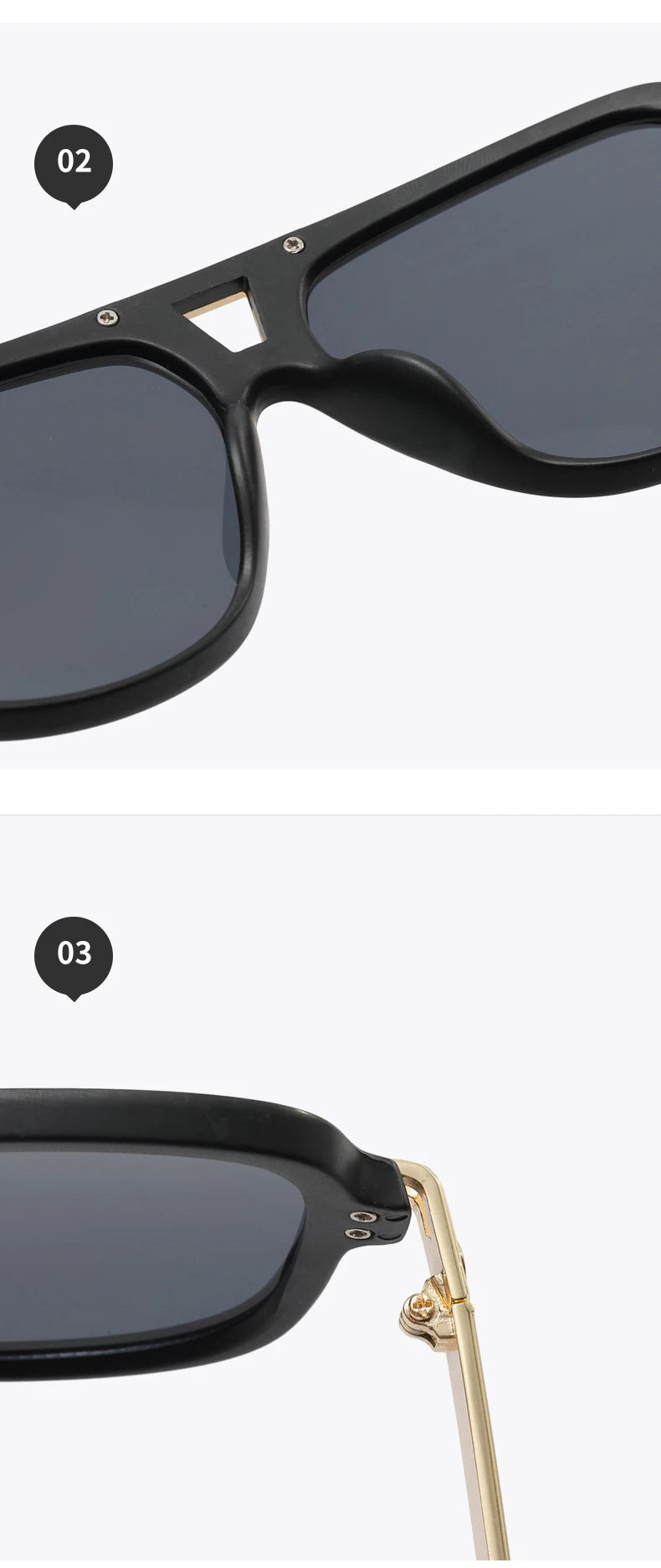 2024 New Driving Sunglasses Metal Double Beam Sunglasses Fashion Trend Luxury Brand lentes de sol para hombre