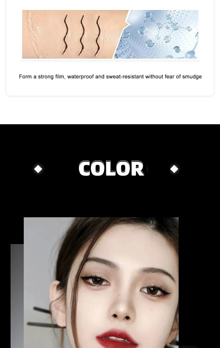2 In1 Winged Stamp Liquid Eyeliner Pencil Water Proof Fast Dry Double-ended Black Seal Eye Liner Pen Make Up for Women Cosmetics