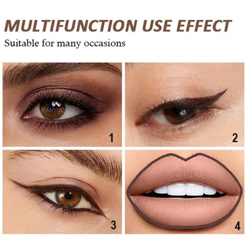 Black Waterproof Eyeliner Pencil Smooth Matte Eye Liner Smudge-proof Liquid Eyeliner Pen Lasting &beginner-friendly Eye Makeup